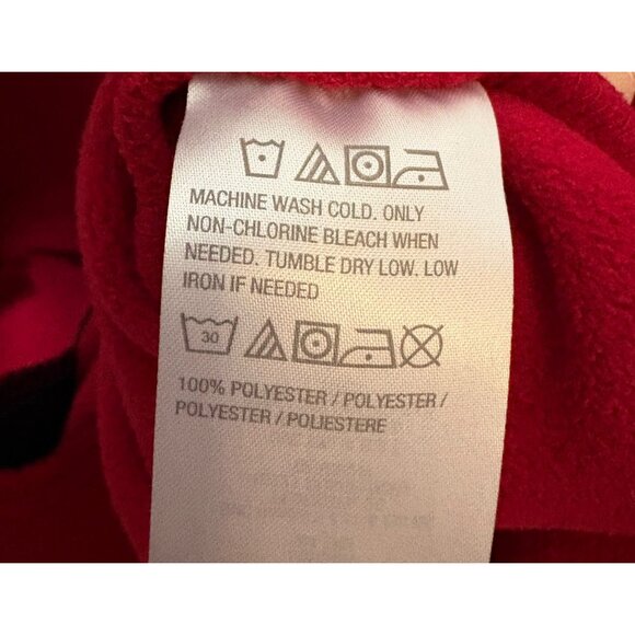 Susan Graver Weekend 3X Red Fleece Snap-Front Jacket Black Trimmed Collar Pocket - Picture 10 of 12